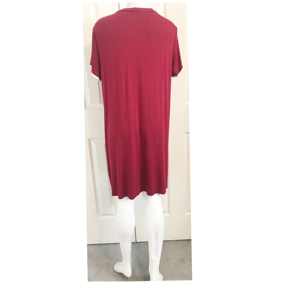 EKOUAER, NWOT- Long Burgundy Pajama Shirt - Picture 2 of 6